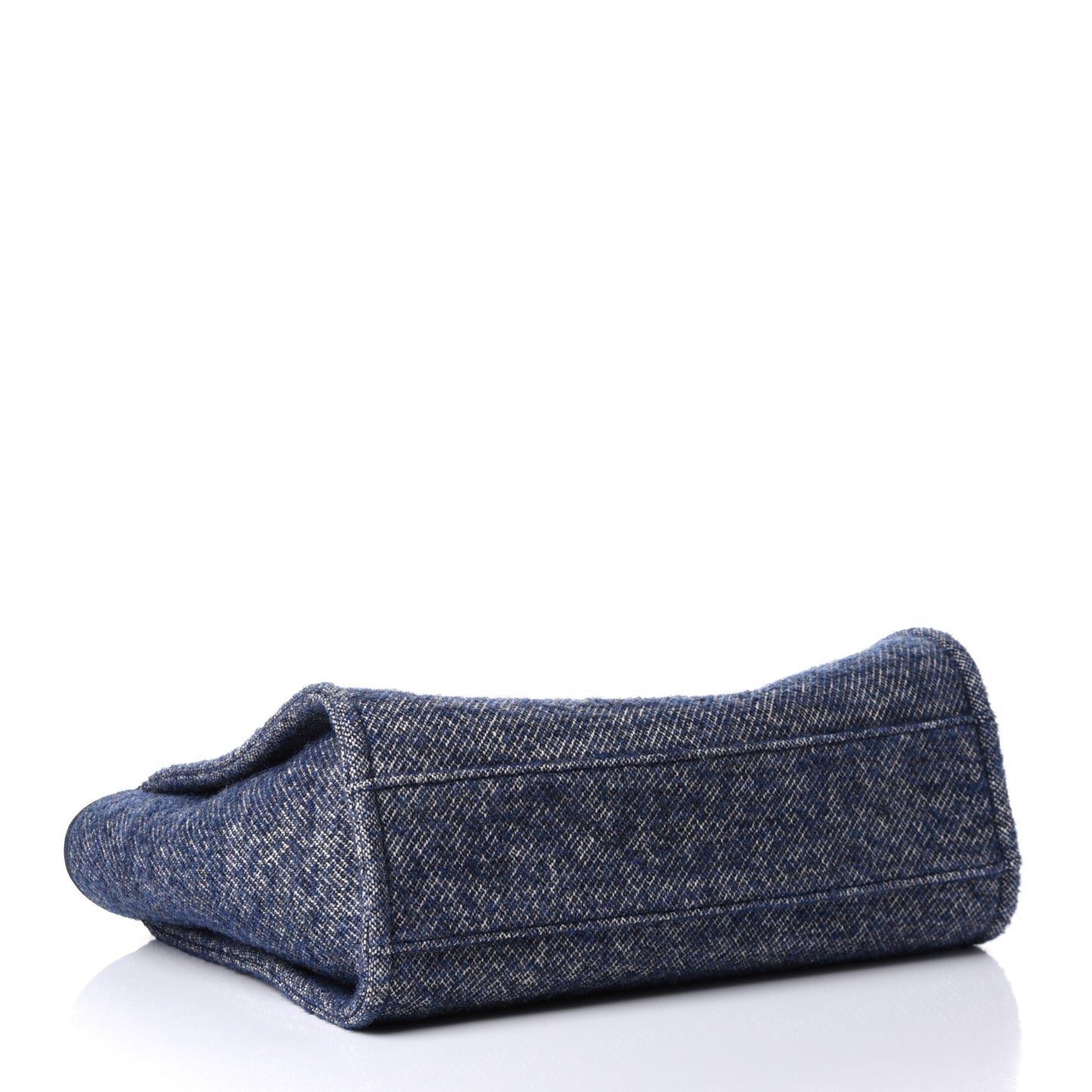 Mixed Fibers Calfskin Small Deauville Tote Blue