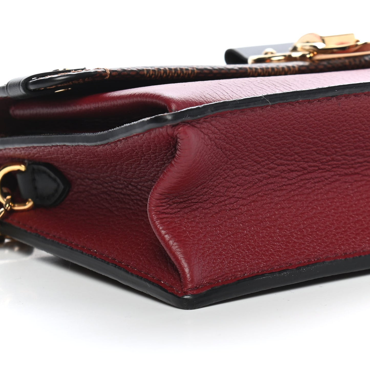 Damier Ebene Vavin Chain Wallet Red