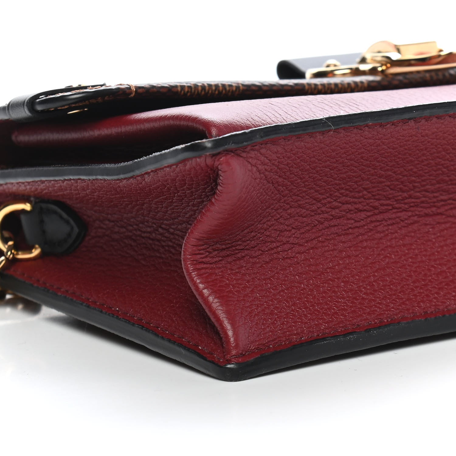 Louis Vuitton Damier Ebene Vavin Chain Wallet Red 6 of 7