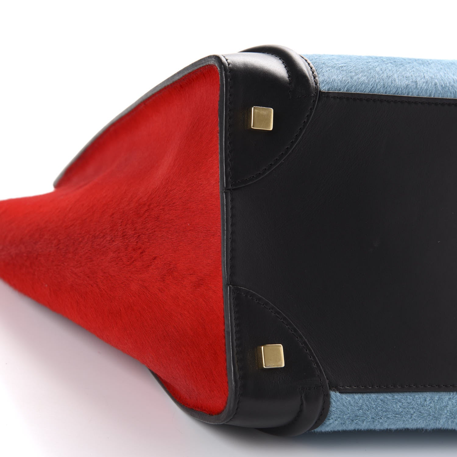Celine Pony Hair Mini Tri-Color Luggage Glacier Red Black 6 of 18