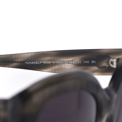 Chanel Tweed Effect CC Polarized Butterfly Signature Sunglasses 5332 Grey 5 of 9