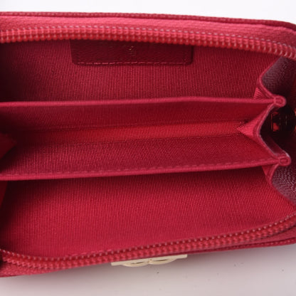 Chanel Caviar Quilted Boy Zip Around Coin Purse Wallet Fuchsia 7 of 10