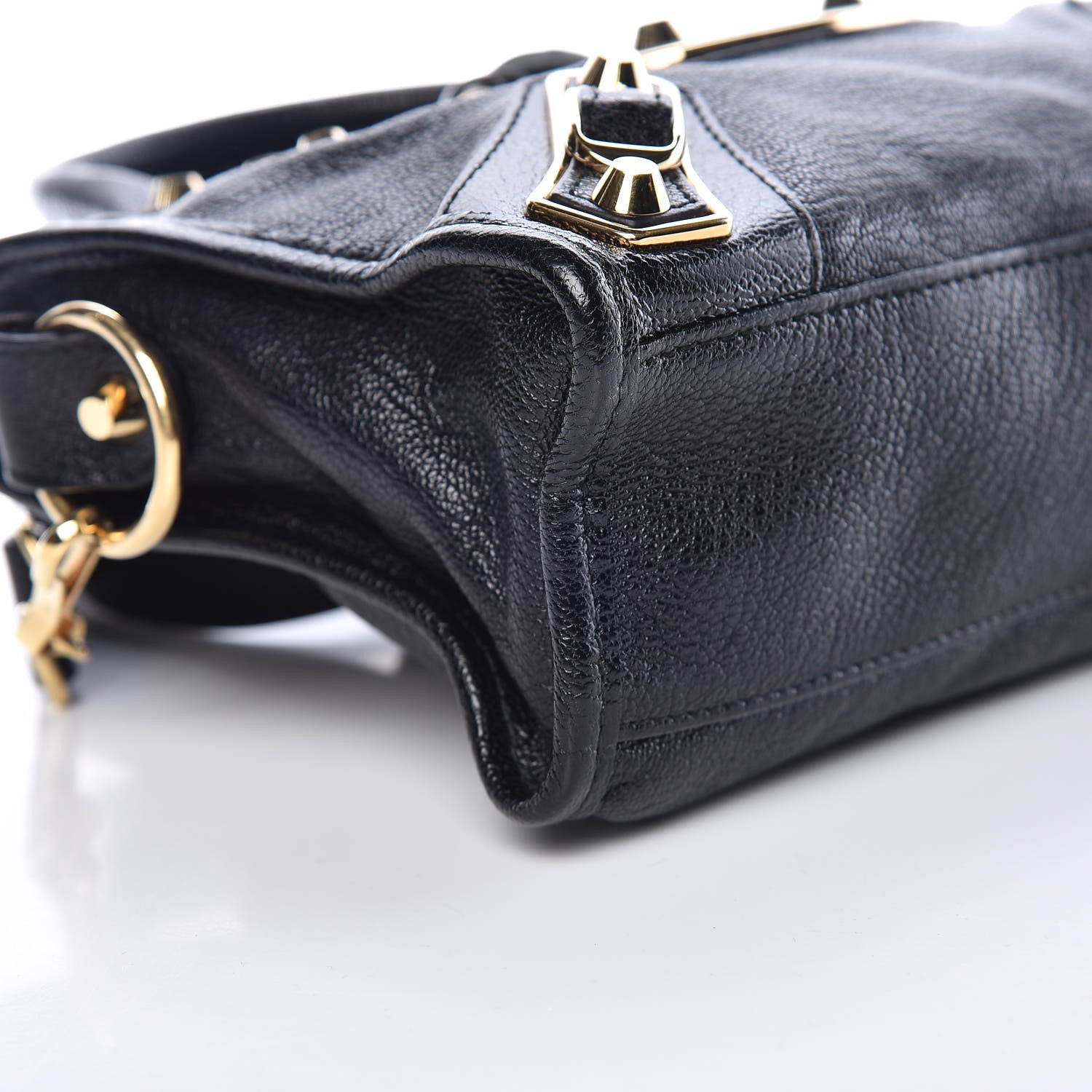Balenciaga Chevre Gold Metallic Edge Hardware Mini City Black 5 of 10