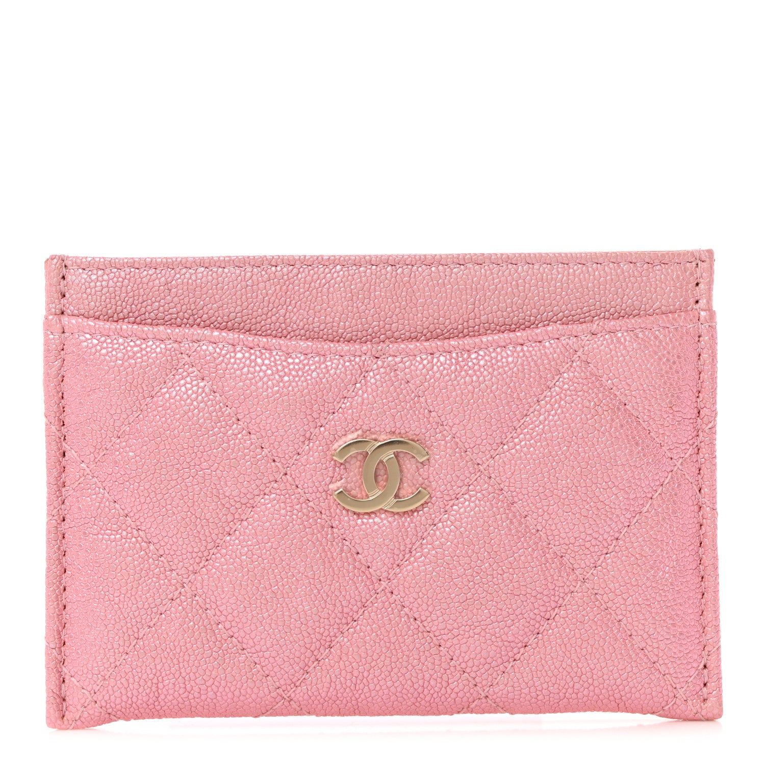 Chanel Iridescent Caviar Quilted Card Holder Pink 1 of 9
