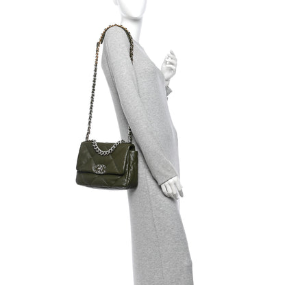 Chanel Lambskin Quilted Medium Chanel 19 Flap Khaki 2 of 10