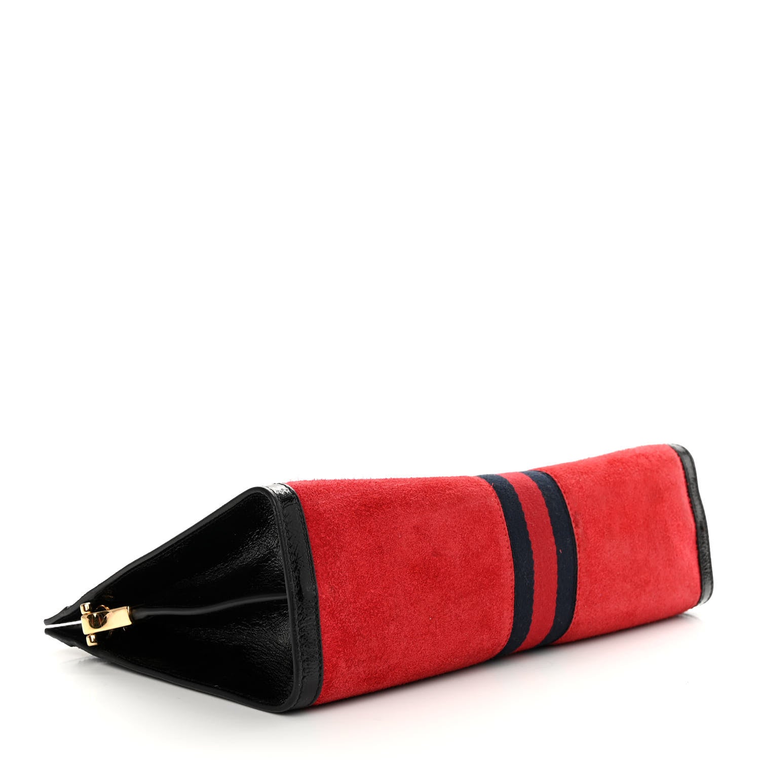 Gucci Suede Patent Web Medium Ophidia Chain Shoulder Bag Hibiscus Red Black 4 of 15