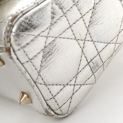 Christian Dior Metallic Grained Calfskin Cannage Small Lucky Badges My Lady Dior Silver 15 of 16
