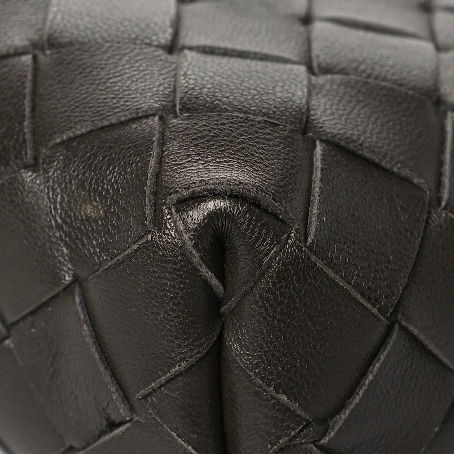 Nappa Intrecciato Crossbody Light Graphite