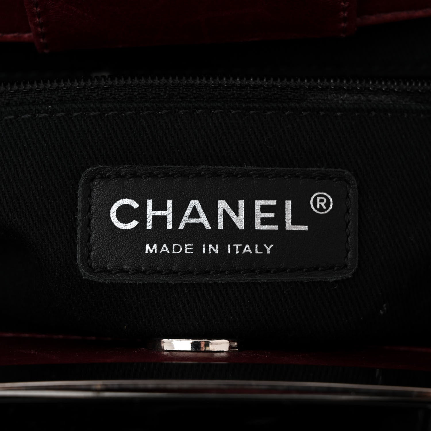 Chanel Glazed Calfskin Quilted Small CC Delivery Tote Burgundy 6 of 11