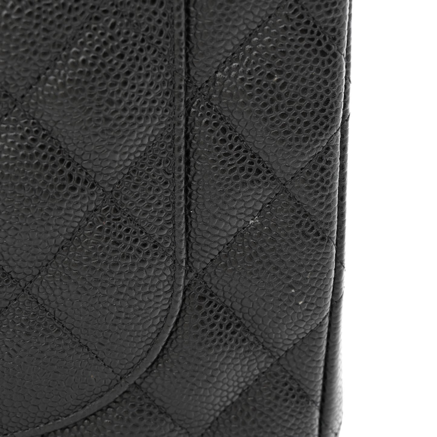 Caviar Quilted Jumbo Double Flap Black