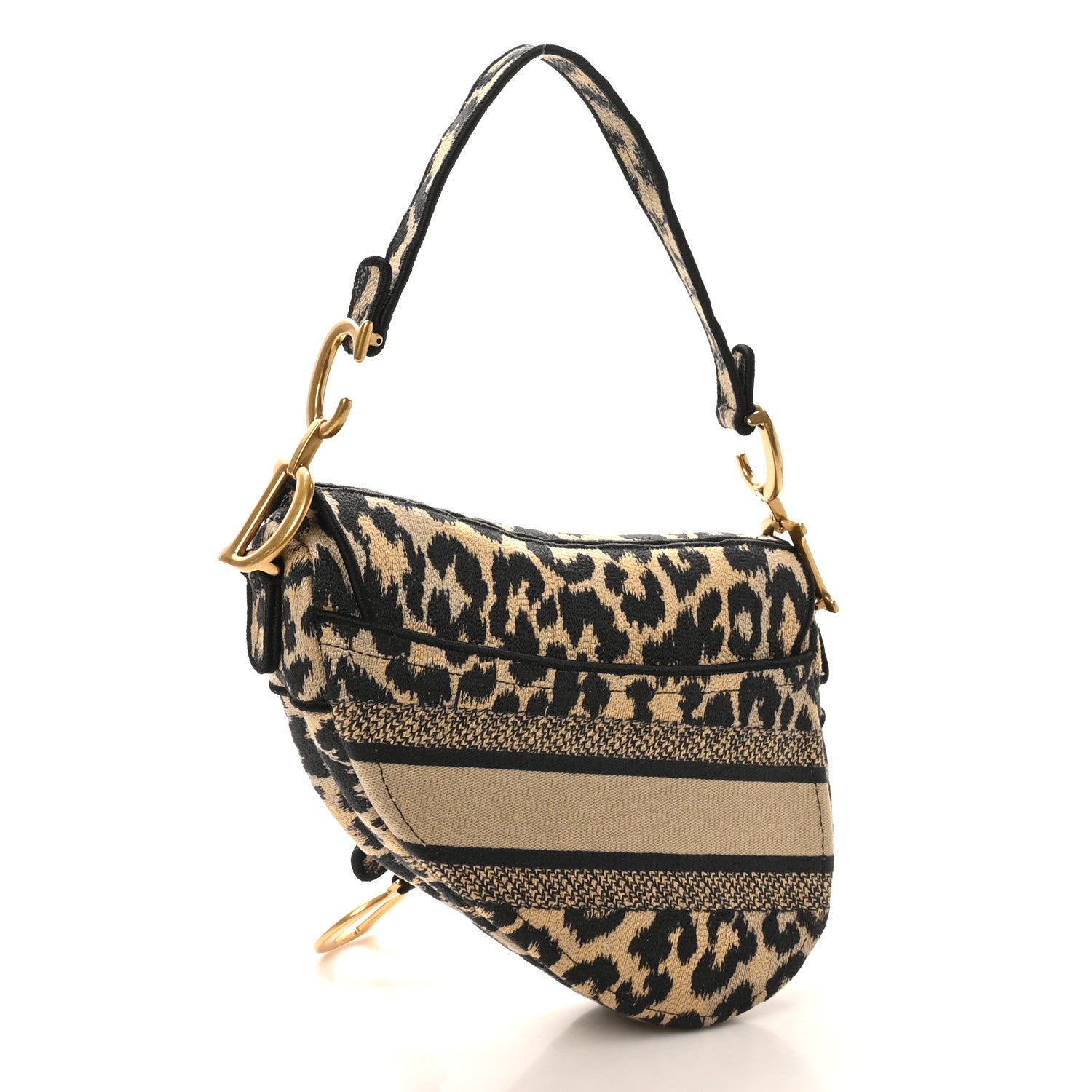Christian Dior Canvas Mizza Embroidered Saddle Bag Beige Multicolor 3 of 10
