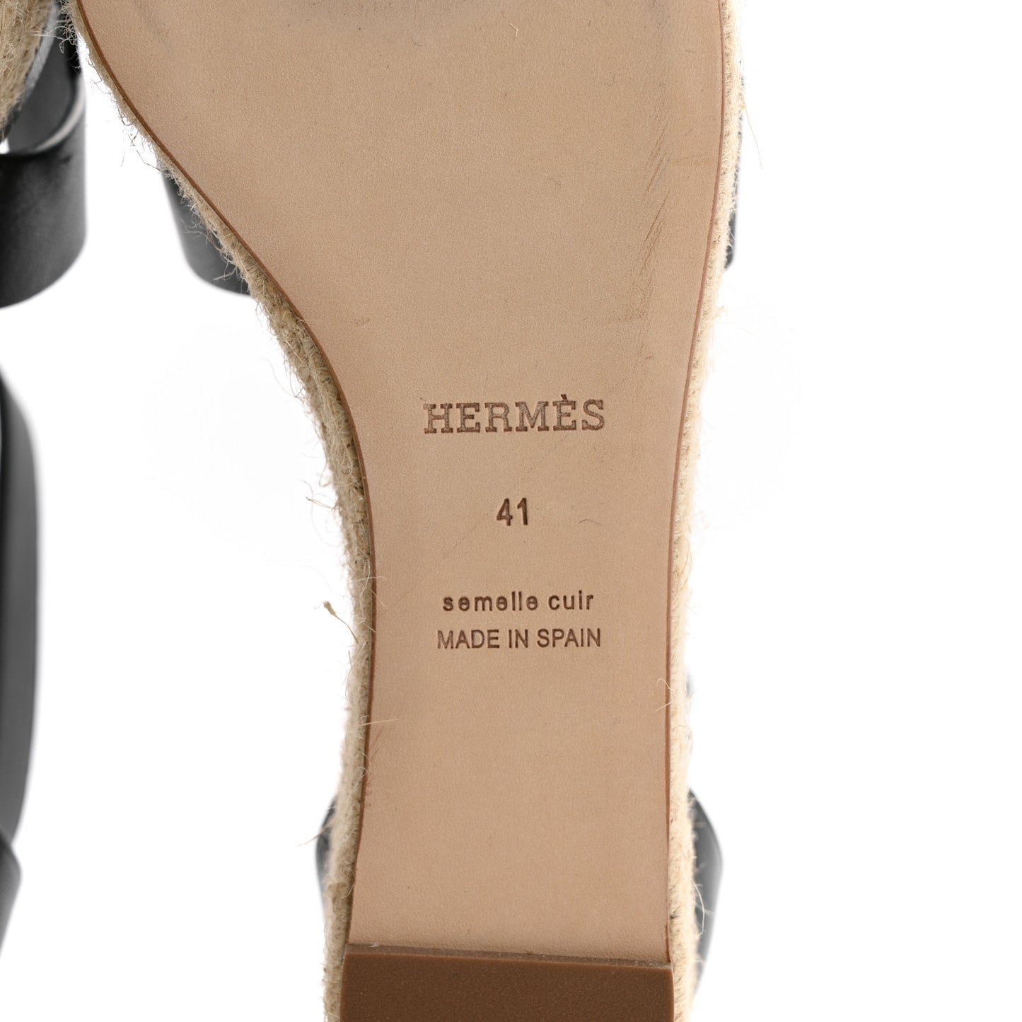 Goatskin Elda Espadrille Wedge Sandals 41 Black