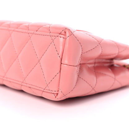 Chanel Shiny Aged Calfskin Quilted Nano Kelly Shopper Coral Pink 9 of 9