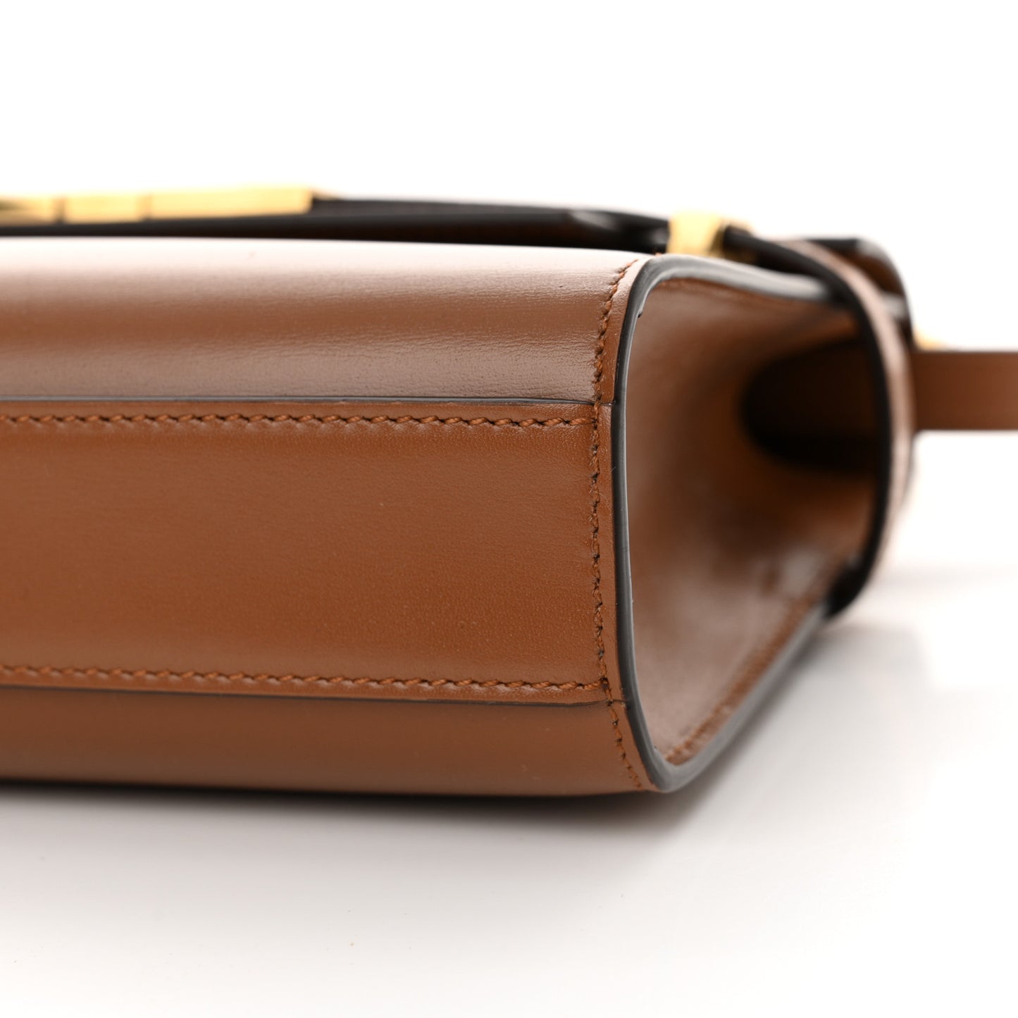 Smooth Calfskin Small Manhattan Shoulder Bag Cognac