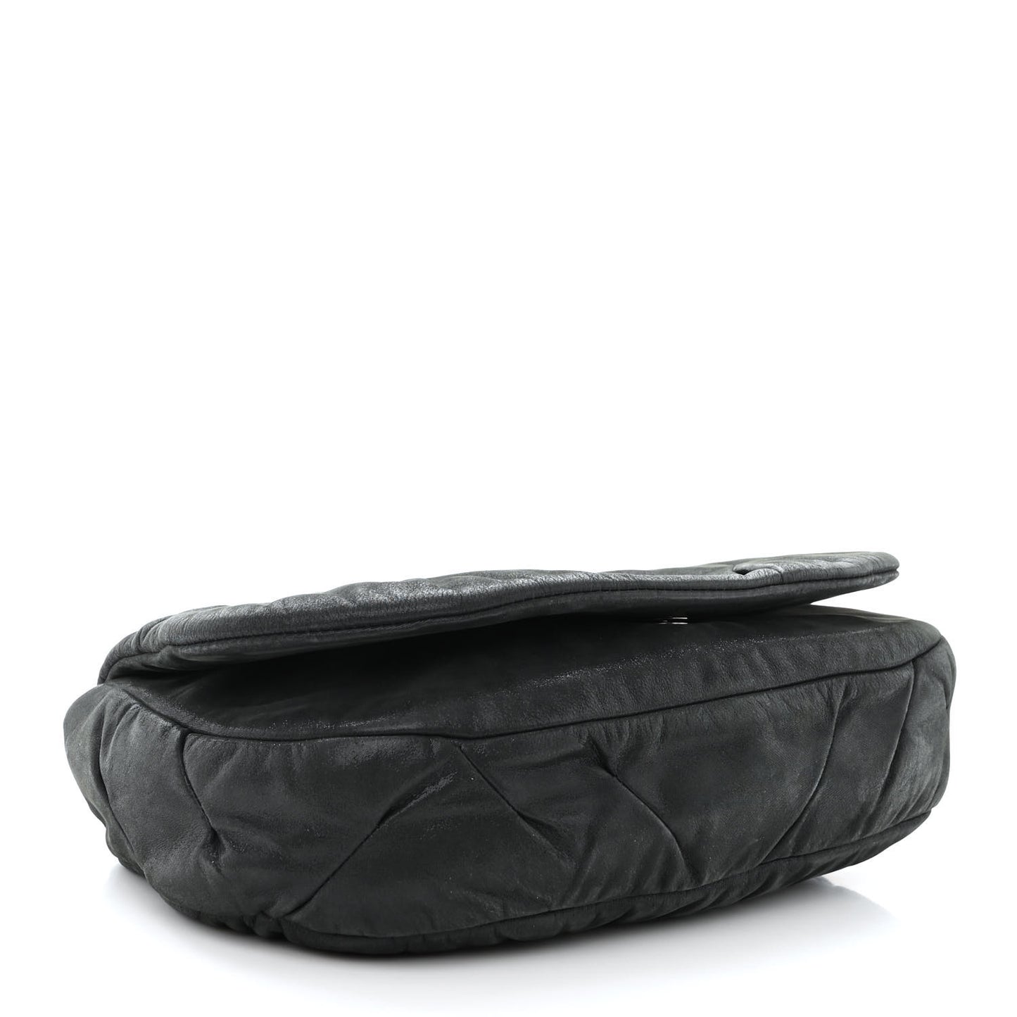 Iridescent Calfskin Glint Flap Black