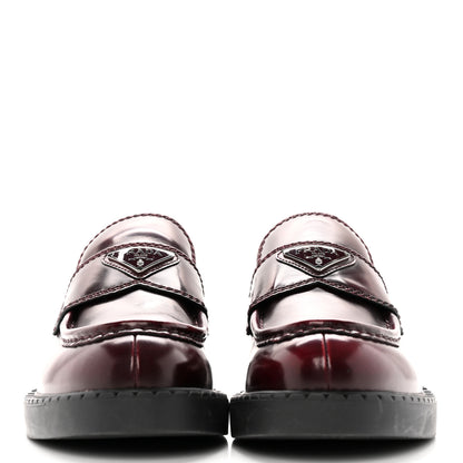 Prada Spazzolato Metal Triangle Logo Mens 35mm Loafers 5 Porpora Fume 2 of 13