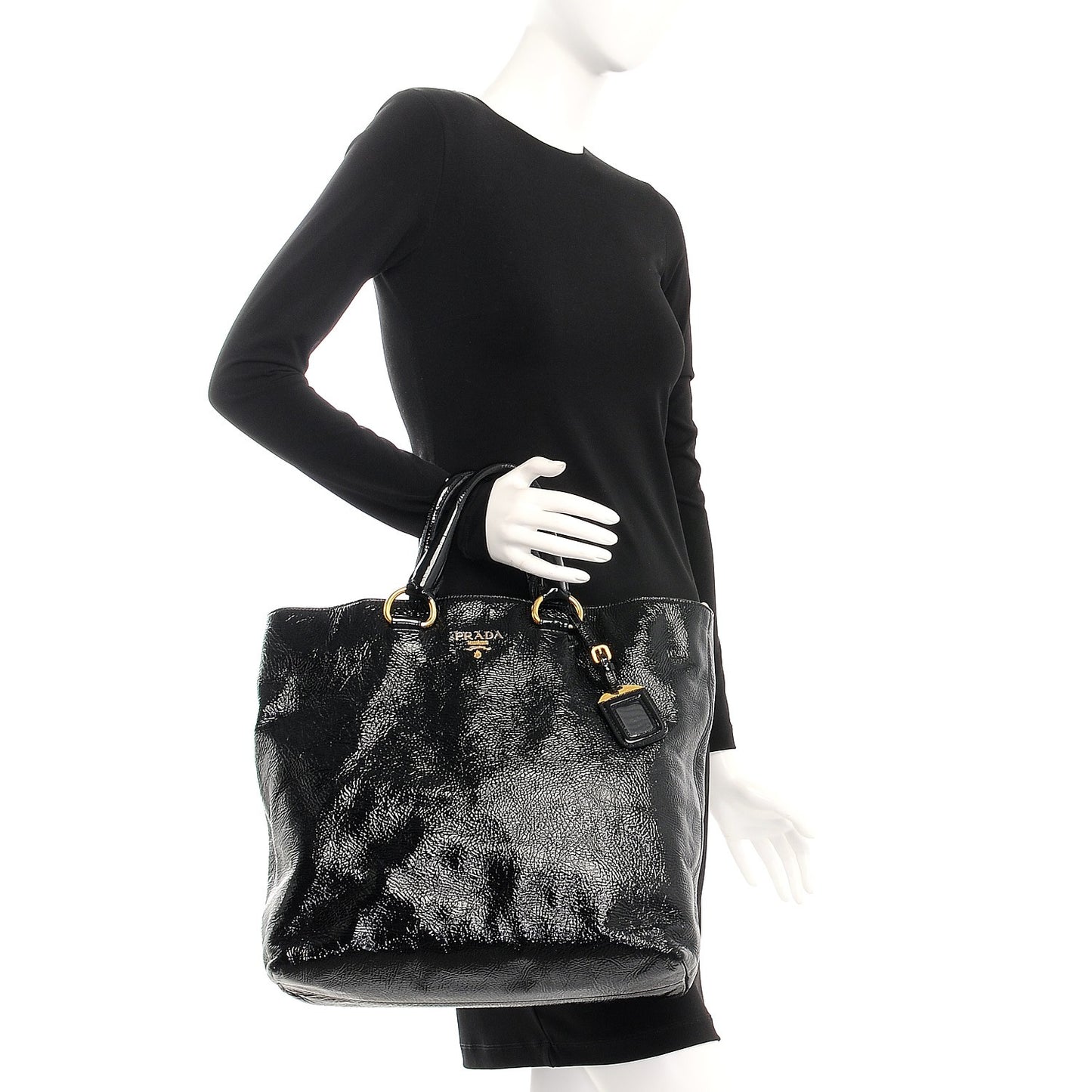 Vernice Shopping Tote Black
