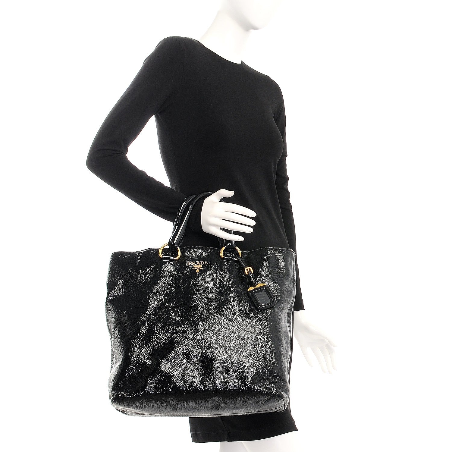 Prada Vernice Shopping Tote Black 3 of 8
