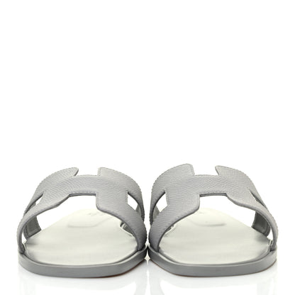 Hermes Epsom Oran Sandals 38 Bleu Glacier 2 of 10
