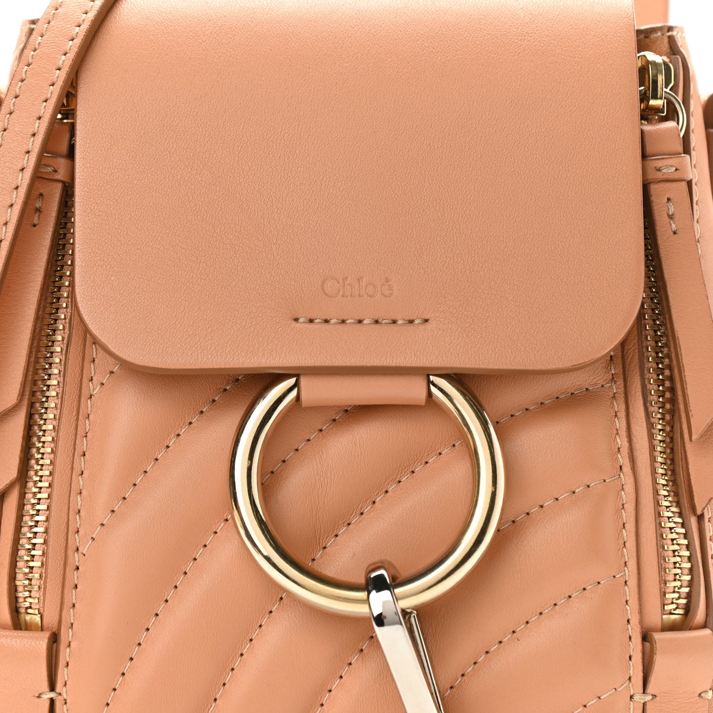 Calfskin Quilted Mini Faye Backpack Blushy Pink