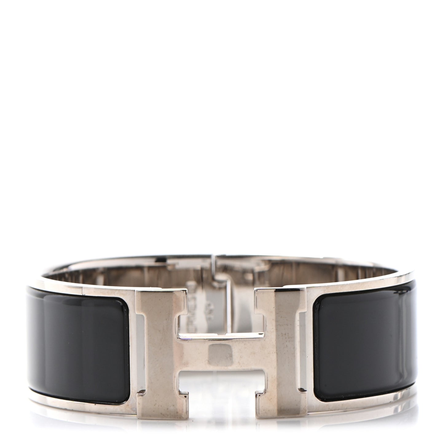 Enamel Wide Clic Clac H Bracelet GM Black