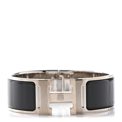 Hermes Enamel Wide Clic Clac H Bracelet GM Black 1 of 7