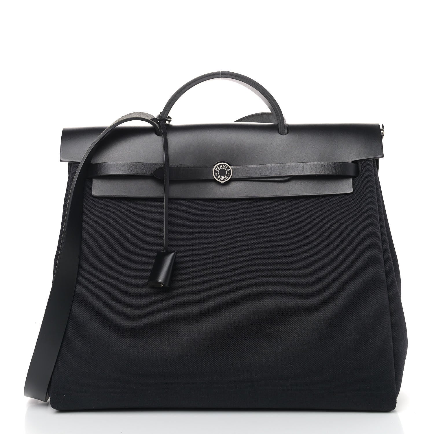 Hermes Toile Militaire Vache Hunter Laque Herbag Zip Retourne 39 MM Black 2 of 11