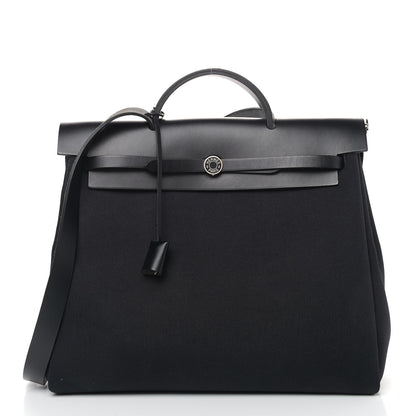 Hermes Toile Militaire Vache Hunter Laque Herbag Zip Retourne 39 MM Black 2 of 11