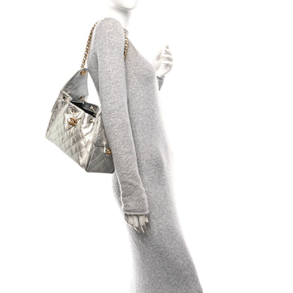 Chanel Metallic Caviar Quilted Small Chanel 25 Handbag Silver 2 of 11