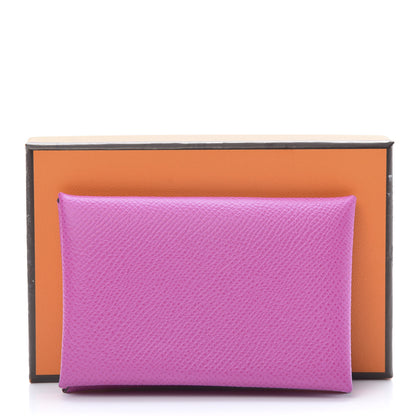 Hermes Epsom Calvi Card Case Magnolia 8 of 8