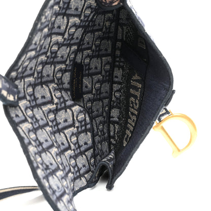 Christian Dior Oblique Slim Saddle Pouch Blue 5 of 12