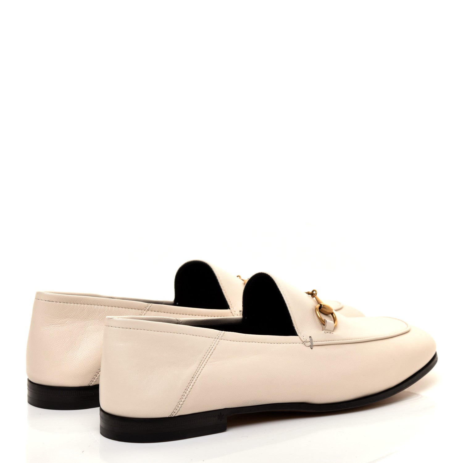 Gucci Lambskin Womens Brixton Horsebit Loafers 40.5 Mystic White 4 of 9
