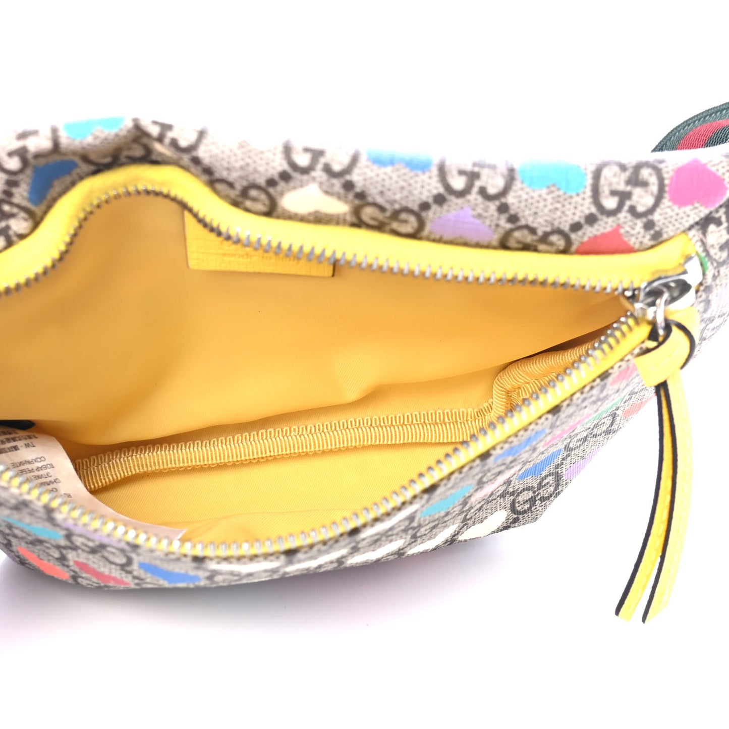 Soft GG Supreme Monogram Hearts Web Childrens Belt Bag Beige Ebony Multicolor Freesia