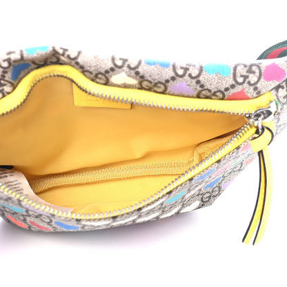 Gucci Soft GG Supreme Monogram Hearts Web Childrens Belt Bag Beige Ebony Multicolor Freesia 4 of 4