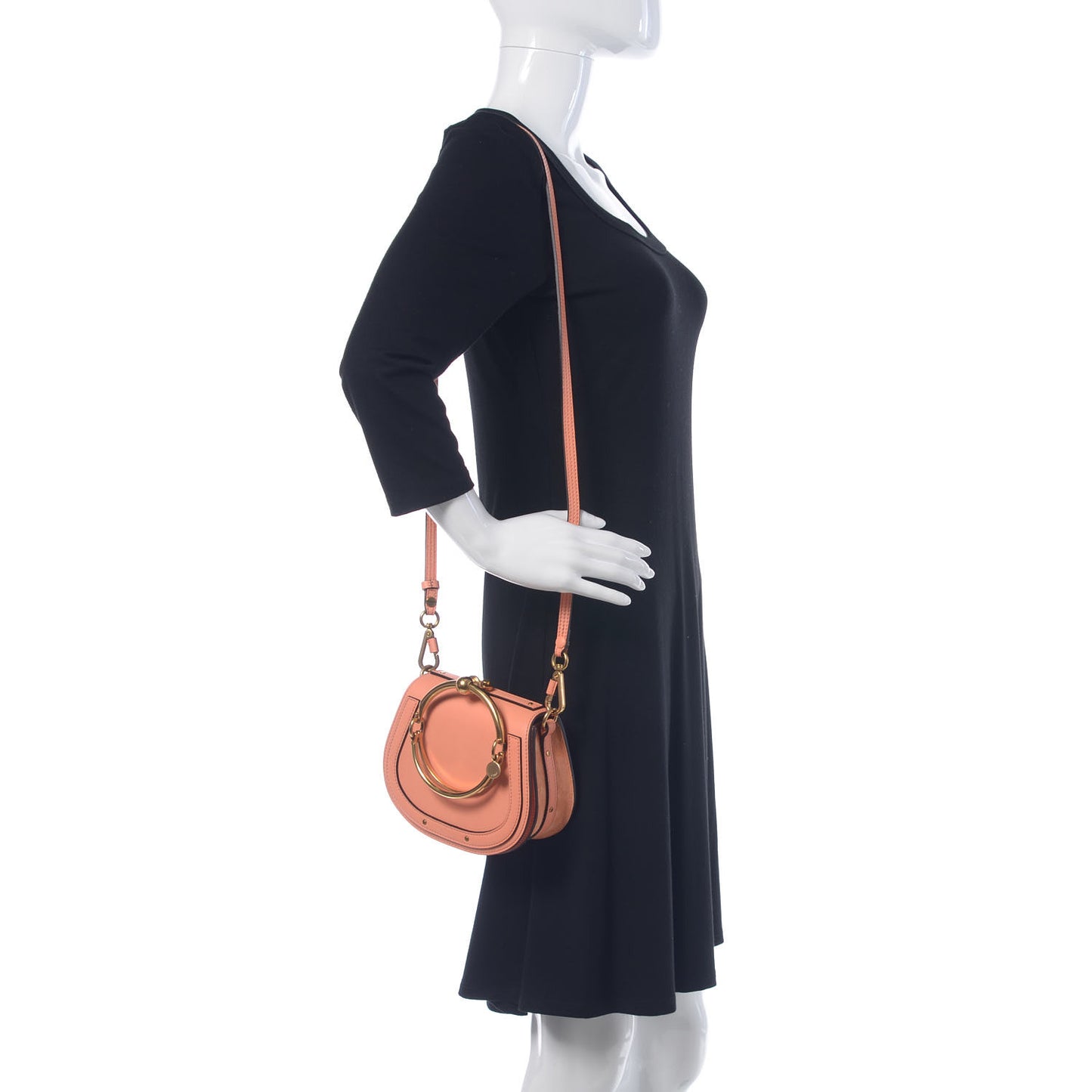 Calfskin Suede Small Nile Bracelet Bag Canyon Sunset