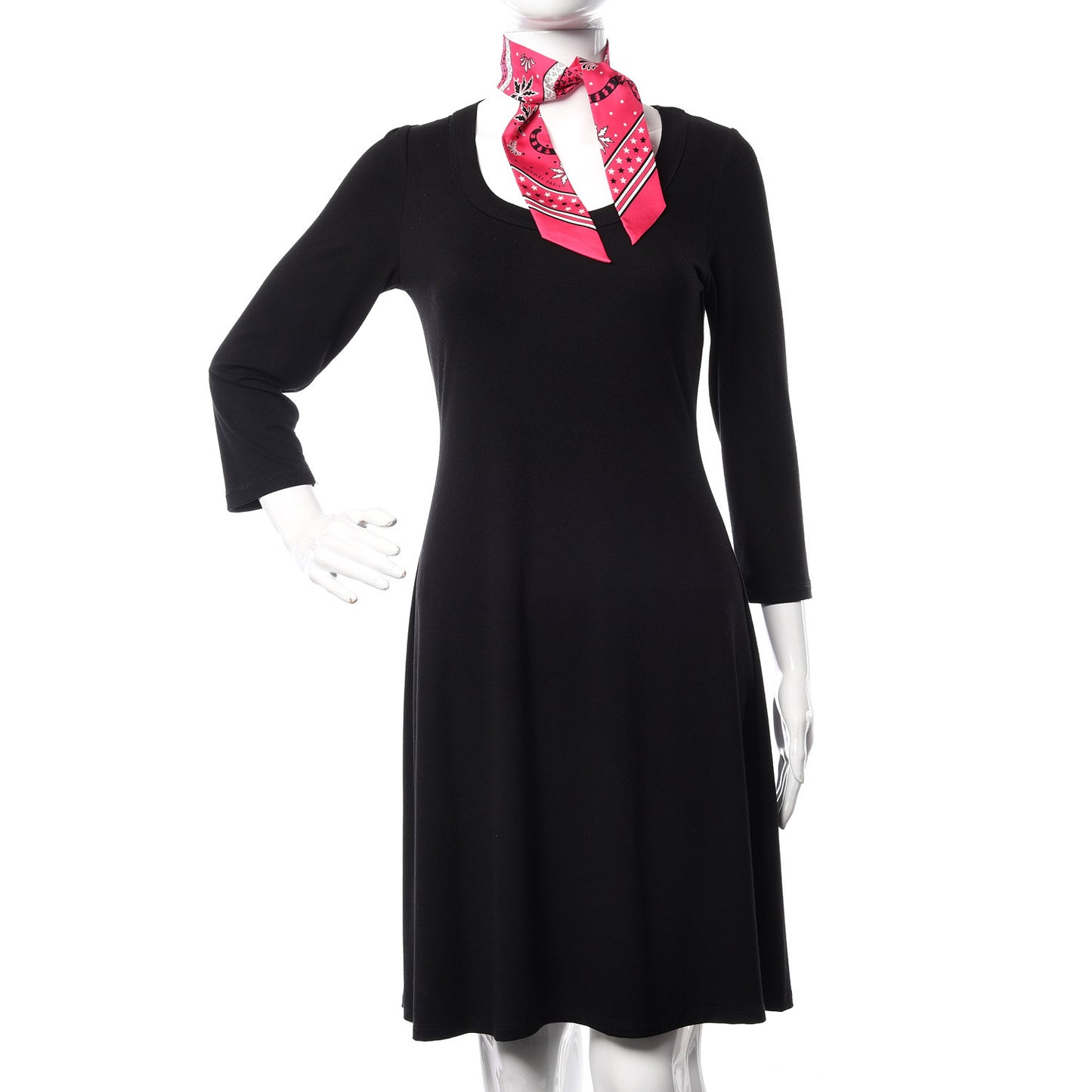 Silk Les Leopards Twilly Rose Vif Black White