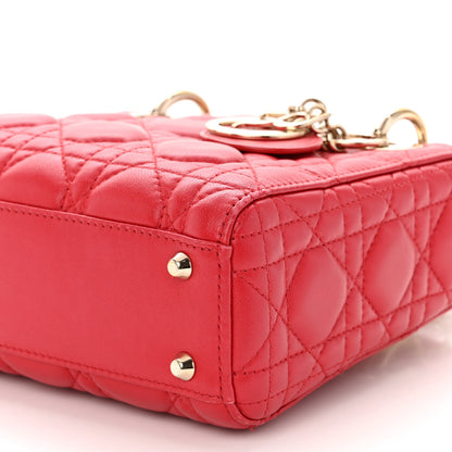 Christian Dior Lambskin Cannage Mini Lady Dior Red 9 of 10