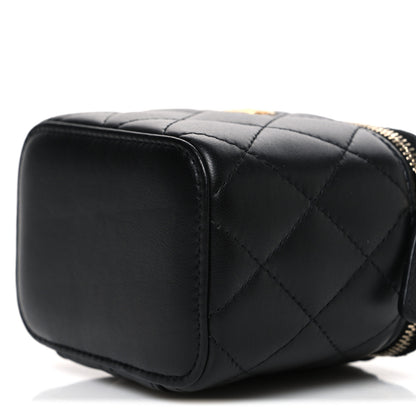Chanel Lambskin Quilted Mini Pearl Crush Vanity Case With Chain Black 10 of 10