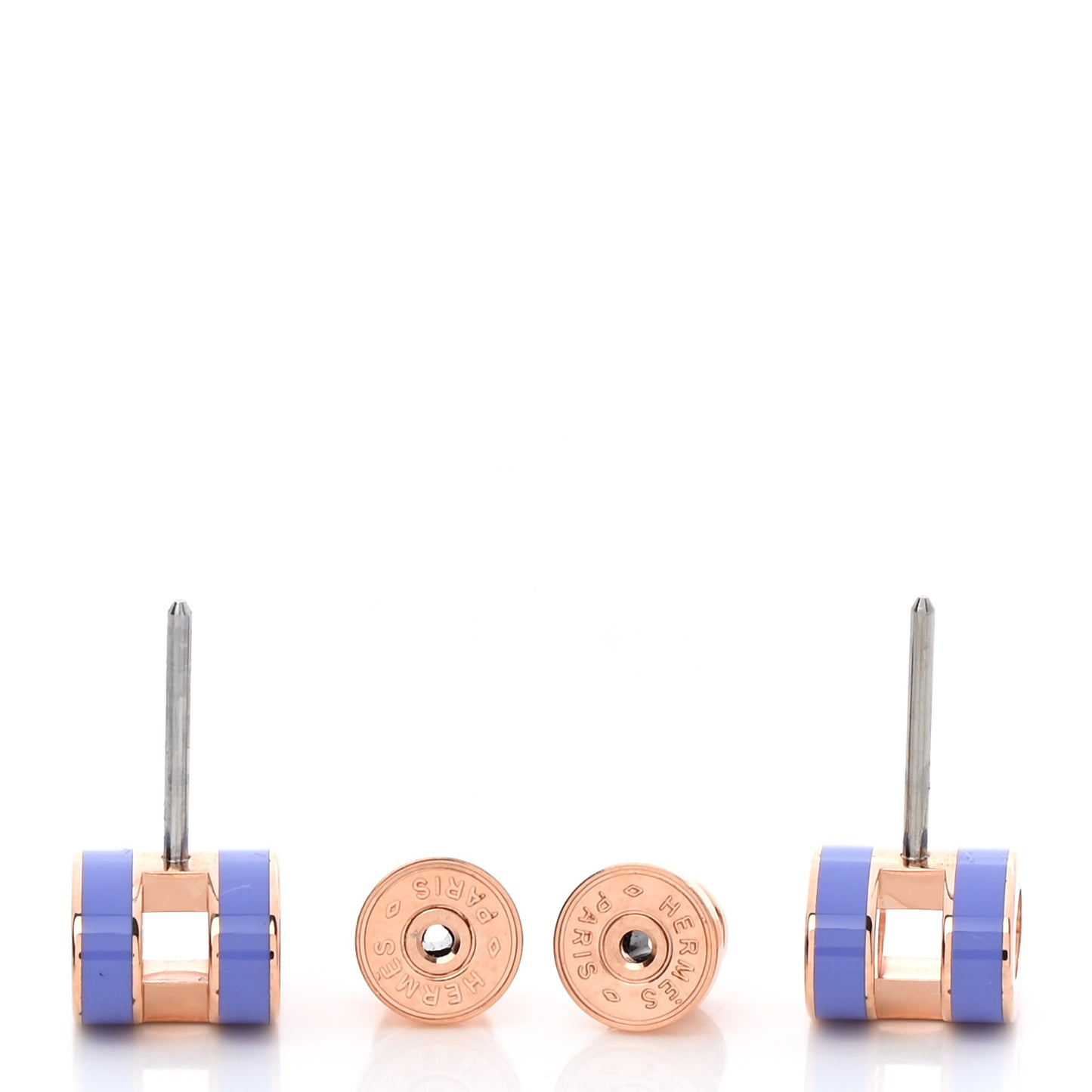 Rose Gold Lacquered Mini Pop H Earrings Lilac