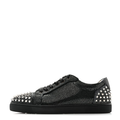 Christian Louboutin Veau Velours Mesh Seavaste 2 Orlato Flat Sneakers 42 Black Silver 1 of 10