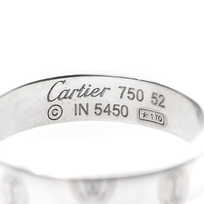 Cartier 18K White Gold 4mm Happy Birthday Band Ring 52 6 4 of 5