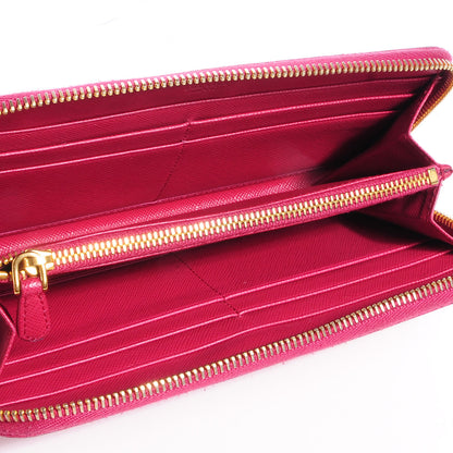 Prada Saffiano Metal Zip Around Wallet Ibisco 5 of 8