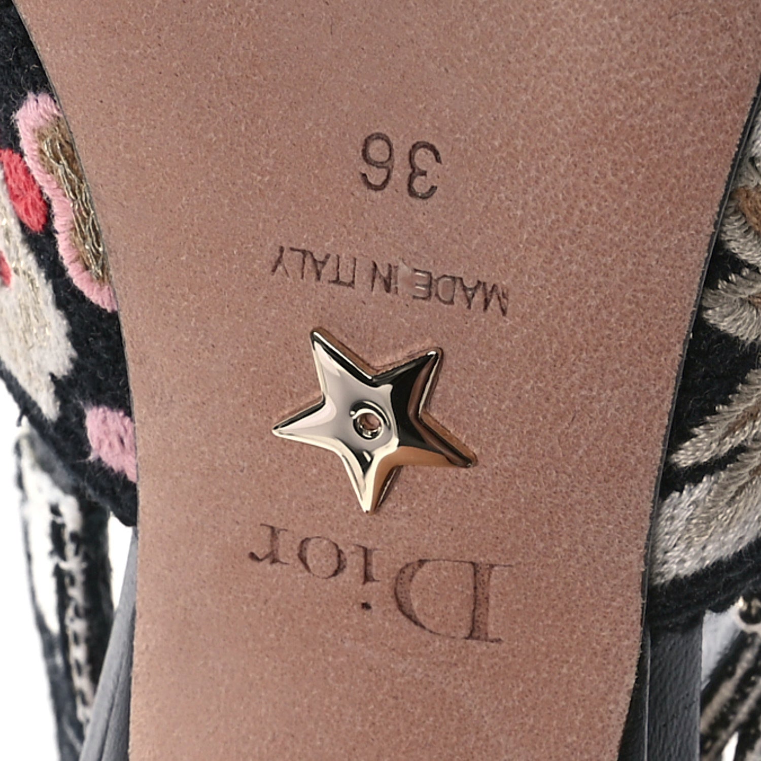 Christian Dior Canvas Embroidered Pop J'Adior Slingback 65mm Pumps  36 Black Multicolor 7 of 11