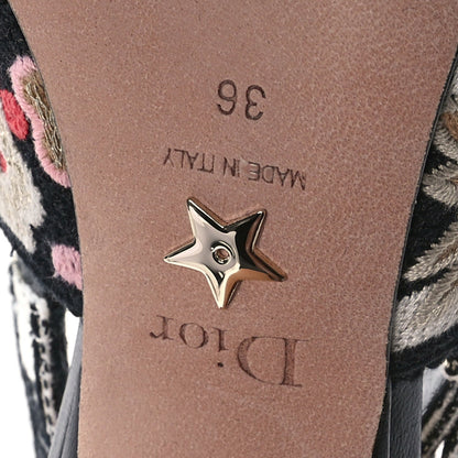 Christian Dior Canvas Embroidered Pop J'Adior Slingback 65mm Pumps  36 Black Multicolor 7 of 11