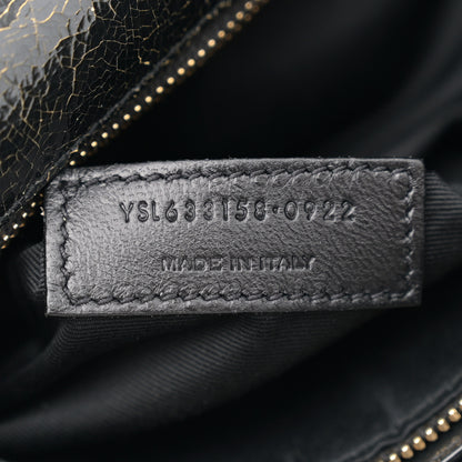 Saint Laurent Crinkled Calfskin Matelasse Monogram Medium Niki Chain Satchel Black Ocra 7 of 11
