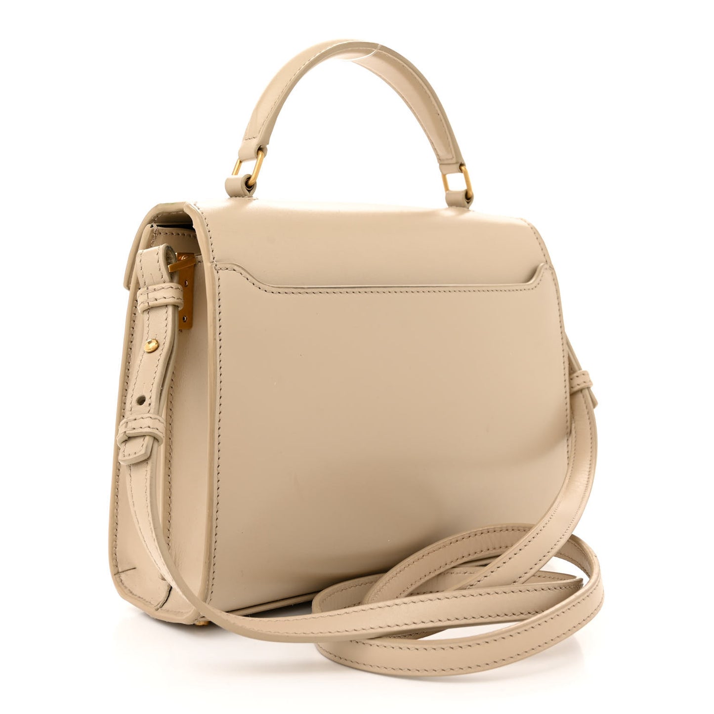 Kid Suede Smooth Calfskin Mini Classic Monogram Cassandra Top Handle Sea Salt