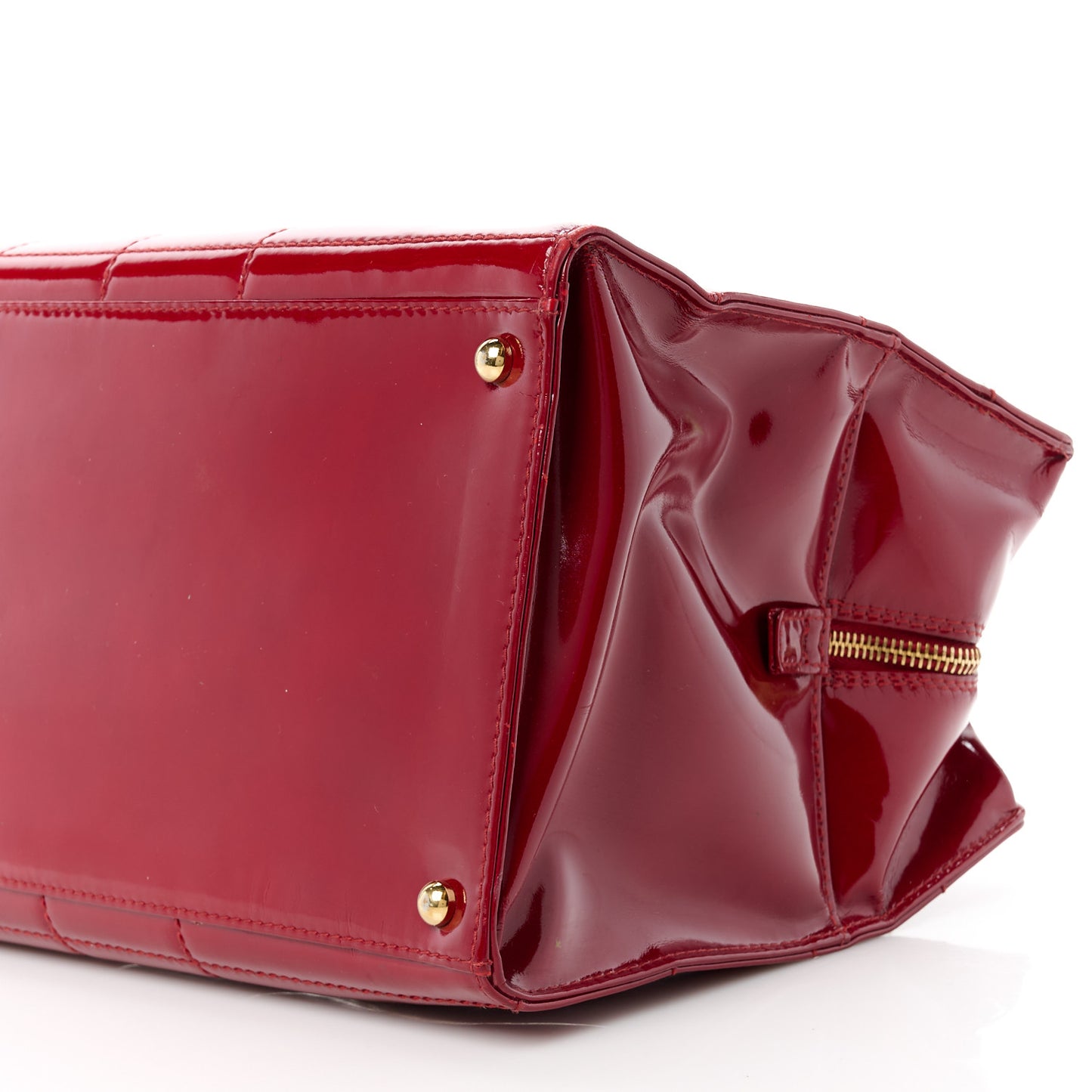 Patent Chocolate Bar East West Tote Red