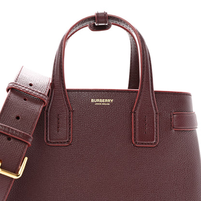 Burberry Grainy Calfskin House Check Small Banner Tote Mahogany Red 7 of 11