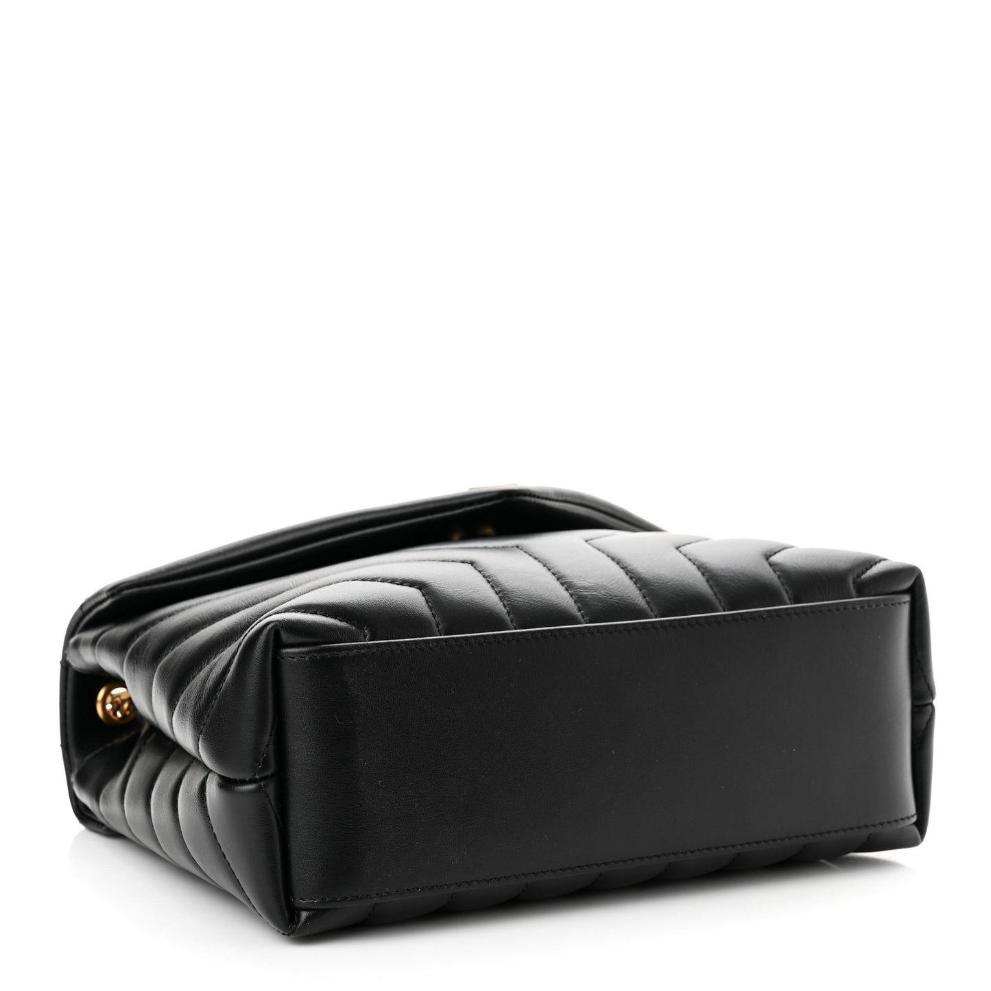 Calfskin Y Quilted Monogram Small Loulou Chain Satchel Black
