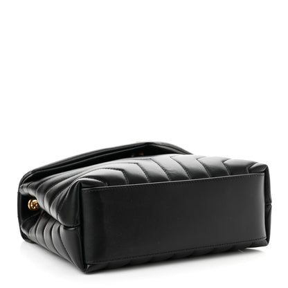 Saint Laurent Calfskin Y Quilted Monogram Small Loulou Chain Satchel Black 4 of 10
